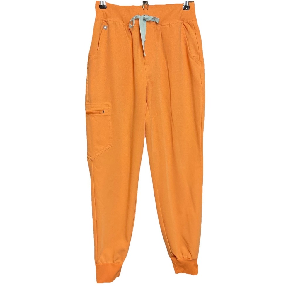 FIGS Technical Collection Zamora Jogger Scrub Pants Womens Small Orange Medical